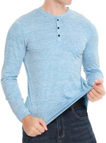 img 1 attached to 👕 Мужская тренировочная повседневная одежда в стиле Henley от LecGee