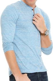 img 3 attached to 👕 Мужская тренировочная повседневная одежда в стиле Henley от LecGee