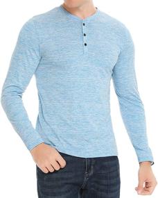 img 2 attached to 👕 Мужская тренировочная повседневная одежда в стиле Henley от LecGee