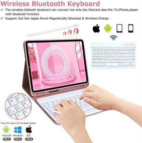 img 2 attached to ✨ iPad Keyboard Case Pro 11 - Detachable Bluetooth Keyboard for iPad Pro 11 inch (3rd/2nd/1st Gen) - Wireless Keyboard Case with Pencil Holder - 2020 iPad Pro 11 Keyboard Case in Pink