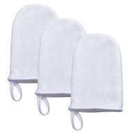 sinland перчатки для очищения лица из микрофибры, многоразовые, 3 шт. для бережного удаления макияжа и применения в качестве средств для ухода за лицом логотип