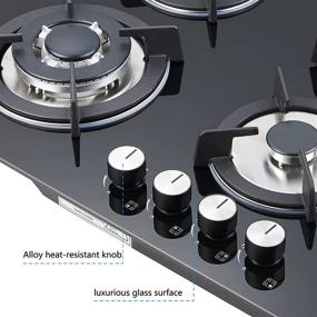 img 3 attached to STULENG Dual Fuel Sealed 4 Burners Gas Cooktop: 24 inch Tempered Glass Gas Cooker with Thermocouple Protection and Easy-to-Clean Black Surface