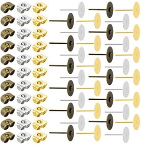 img 4 attached to Premium Quality Stainless Steel Earring Posts with Butterfly Backings - Tongcloud 300 Pairs (Silver, Gold, Bronze, 6mm)