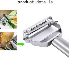 img 2 attached to 🔪 Basily Premium Julienne and Serrated Stainless Steel Peeler - Set of 2: A Top Choice for Efficient Kitchen Prep