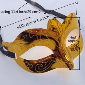 img 3 attached to Spooktacular Arlai Half Face Mask, Pack of 12 for Patriotic Carnival Decorations