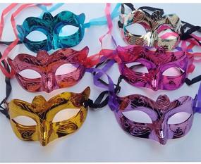 img 1 attached to Spooktacular Arlai Half Face Mask, Pack of 12 for Patriotic Carnival Decorations