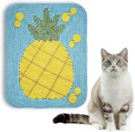 🍍 bellerata 17.5 x 13.5 inch natural sisal cat scratcher pad - pineapple pattern mat with strong sucker - ideal sisal cat post cardboard substitutes for indoor cats, sofa protection included logo