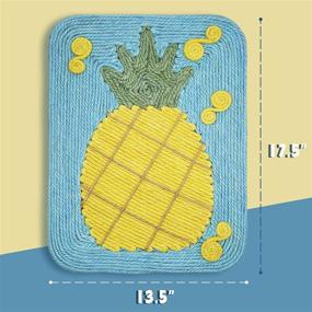 img 3 attached to 🍍 Bellerata 17.5 X 13.5 Inch Natural Sisal Cat Scratcher Pad - Pineapple Pattern Mat with Strong Sucker - Ideal Sisal Cat Post Cardboard Substitutes for Indoor Cats, Sofa Protection Included