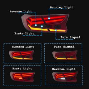 img 3 attached to Inginuity Time LED Tail Lights For Honda Accord 10Th Gen 2018 2019 2020 Animation DRL Sequential Indicator Rear Lamp Assembly (Red)