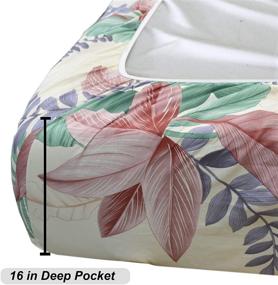 img 1 attached to Essina Twin Bed Sheet Set: Pictorial Collection with Cotton 620 🌺 Thread Count, Twin Cotton Sheets with Deep Pockets - Wild Bloom Design