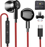 🎧 yuanbai magnetic usb c headphones with microphone for oneplus 7t 8t, hi-res stereo wired earbuds type c earphones for samsung s21 note 20 ultra s20 fe google pixel 5 4 xl logo