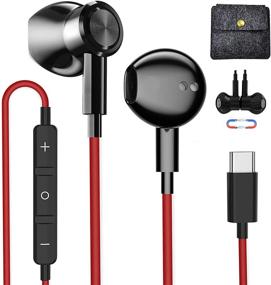 img 4 attached to 🎧 YUANBAI Магнитные наушники с USB C и микрофоном для OnePlus 7T 8T, проводные стерео наушники Hi-Res Type C для Samsung S21 Note 20 Ultra S20 FE Google Pixel 5 4 XL