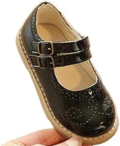 img 3 attached to PPXID Toddler Little Brogues Shoes Black Girls' Shoes