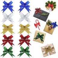 🎁 200 pcs christmas bows, shimmering gift wrapping bows, christmas pull bows for birthday wedding christmas new year holiday presents, baskets, bottles, floral decorations - top choice for seo logo