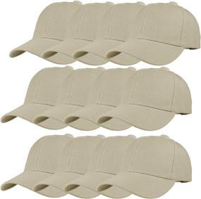 img 4 attached to 🧢 12 Pack Wholesale Unisex Plain Solid Color Adjustable Baseball Caps Hats by TZ Promise