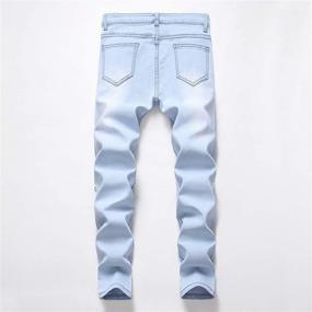 img 3 attached to 👖 Boys' Black Skinny Ripped Zipper Jeans with Elastic Waistband