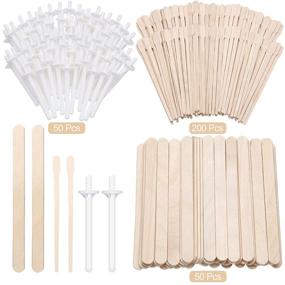 img 2 attached to 🧼 250 Pieces Wax Applicator Sticks for Hair Removal Eyebrow Wood Spatulas Large Small Wooden Waxing Sticks and 50 Pieces Nose Wax Applicators Sticks for Nose Hair Removal