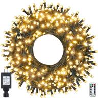 ollny christmas lights outdoor string lights: 400 led/132ft, remote control, waterproof, warm white, 8 twinkle lighting modes, timer - perfect for thanksgiving xmas indoor outdoor decorations logo