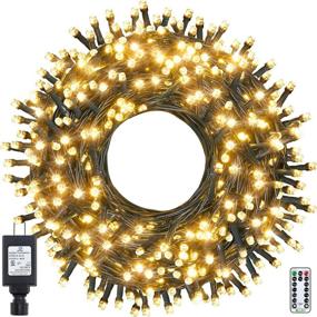 img 4 attached to Ollny Christmas Lights Outdoor String Lights: 400 LED/132ft, Remote Control, Waterproof, Warm White, 8 Twinkle Lighting Modes, Timer - Perfect for Thanksgiving Xmas Indoor Outdoor Decorations