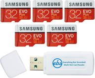 набор microsd-карт samsung 32 гб evo plus (5 шт. evo+) класс 10 sdhc 📸 с адаптером (mb-mc32g) - включает в себя ридер micro & sd-карт everything but stromboli (1 шт.) логотип