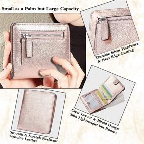 img 2 attached to AINIMOER Women's RFID Blocking Small Leather Wallet – Ladies Credit Card Holder, Mini Bifold Pocket Purse