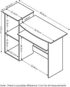 img 3 attached to Furinno Econ Multipurpose Computer Writing Desk - Enhance Productivity, Columbia Walnut