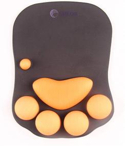 img 4 attached to 🐾 Premium Black+Yellow Cat Paw Mouse Pad with Soft Silicone Wrist Support - Ultimate Comfort for Computer Mouse - Desk Decor