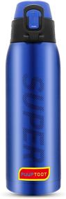 img 1 attached to 🏋️ 37oz Insulated Sports Water Bottle: Stainless Steel, Non-Toxic Leakproof, for Gym, Soccer, Running, Hiking - BPA-Free (Blue)