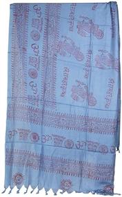 img 1 attached to Cotton Printed Mantra Prayer Bohemian Scarves & Wraps: Trendy Women's Accessories