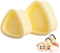 🔼 triangle onigiri mold, set of 2 rice ball mold makers, bento-friendly sushi mold for japanese boxed meal or children's bento by hagbou (beige) логотип