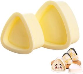 img 4 attached to 🔼 Triangle Onigiri Mold, Set of 2 Rice Ball Mold Makers, Bento-friendly Sushi Mold for Japanese Boxed Meal or Children's Bento by HAGBOU (Beige)