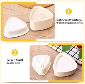 img 2 attached to 🔼 Triangle Onigiri Mold, Set of 2 Rice Ball Mold Makers, Bento-friendly Sushi Mold for Japanese Boxed Meal or Children's Bento by HAGBOU (Beige)