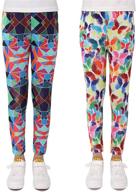 👖 printed length girls' clothing: modaioo stretch leggings for enhanced style and comfort logo