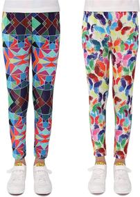 img 4 attached to 👖 Printed Length Girls' Clothing: ModaIoo Stretch Leggings for Enhanced Style and Comfort