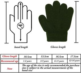 img 3 attached to 🧤 Cooraby 16 Pairs of Full Finger Stretchy Knitted Winter Gloves for Kids - Warm and Magic Gloves for Boys or Girls