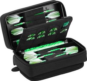 img 4 attached to 🎯 Casemaster Plazma Pro: 6 Dart Case with Front Mobile Device Pocket, Storage Tubes & Pockets for Darts & Personal Items