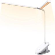 🔦 dual head clamp led desk lamp with adjustable 3 color modes, stepless dimming and eye protection reading light - 3000-6500k, 48 beads, 360° flexible gooseneck, usb rechargeable & built-in battery table light логотип