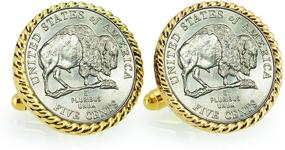 img 3 attached to 🦬 Premium Bison Nickel Cuff Links with Rope Bezel by American Coin Treasures: 2005 Edition