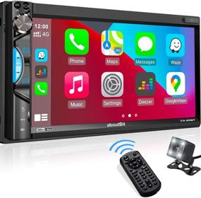 img 4 attached to 🚘 7 Inch HD Touchscreen Car Audio with Apple Carplay - aboutBit Double Din Stereo Multimedia Player with Bluetooth, Backup Camera, Phone Link, A/V Input, FM/AM Car Radio, and Steering Wheel Compatibility