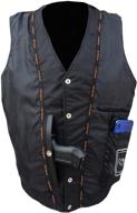 🧥 a&amp;h apparel men's motorcycle genuine cowhide leather biker vest with concealed carry option - durable &amp; medium-sized logo