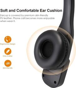img 2 attached to 🎧 Trucker Bluetooth Headset with Noise Cancelling Microphone - AUSDOM BW01 Hands-Free Business Phone Headset for Office iPhone PC MAC Laptop Skype Call Center with Mute Button