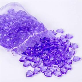 img 4 attached to 💜 AiFanS 1LB(Approx 225Pcs) Purple Acrylic Heart Gems Beads for Valentine's Day - Table Scatter Decoration or Vase Filler...