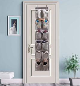 img 3 attached to Maximize Space with the MISSLO Heavy Duty Over Door Shoe Organizer – 12 Large Mesh Pockets (Coffee)