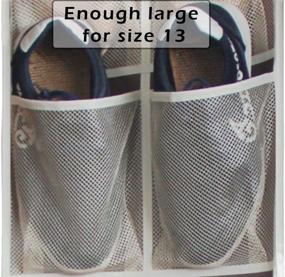 img 1 attached to Maximize Space with the MISSLO Heavy Duty Over Door Shoe Organizer – 12 Large Mesh Pockets (Coffee)