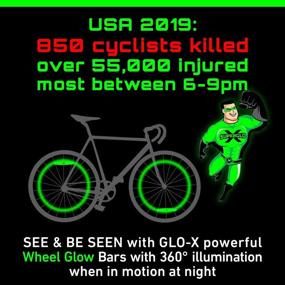 img 3 attached to 🚲 GLO-X Glow Bike Wheel Lights for Kids & Adults (2 Pack) - Rechargeable Spoke Lights for Bike Wheels, 360° Illumination - Revolutionary Solar Wheel Bike Lights - Front and Back Bicycle Wheel Lights