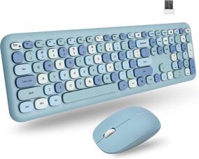 img 4 attached to 🔵 X9 Performance Colorful Keyboard and Mouse Set - 2.4G Wireless Connectivity - Enhance Your Workspace with a Stylish Wireless Keyboard and Mouse Combo (110 Keys and 18 Shortcuts) - Compatible with PC and Chrome - Blue