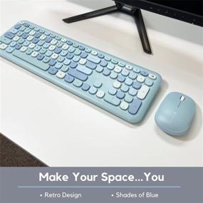 img 3 attached to 🔵 X9 Performance Colorful Keyboard and Mouse Set - 2.4G Wireless Connectivity - Enhance Your Workspace with a Stylish Wireless Keyboard and Mouse Combo (110 Keys and 18 Shortcuts) - Compatible with PC and Chrome - Blue