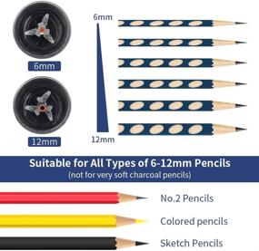 img 3 attached to 🖊️ Электрическая точилка AFMAT - супер острая и быстрая, автоматическая остановка, для цветных карандашей, 6-12 мм №2/цветные карандаши, подключение для офиса/дома - черная