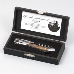 img 3 attached to 🍷 Professional Waiter's Corkscrew with Olive Wood Handle - Laguiole By FlyingColors Wine Opener Set in Wooden Gift Box. Sommelier Knife, Corkscrew, Foil Cutter, and Bottle Opener.