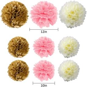 img 2 attached to 🎉 Pink and Gold 1st Birthday Party Decorations Kit - Pom Pom Lanterns, Polka Dot Triangle Garland Banner, Backdrop, and More - Girl's First Birthday Party Supplies and Decorations